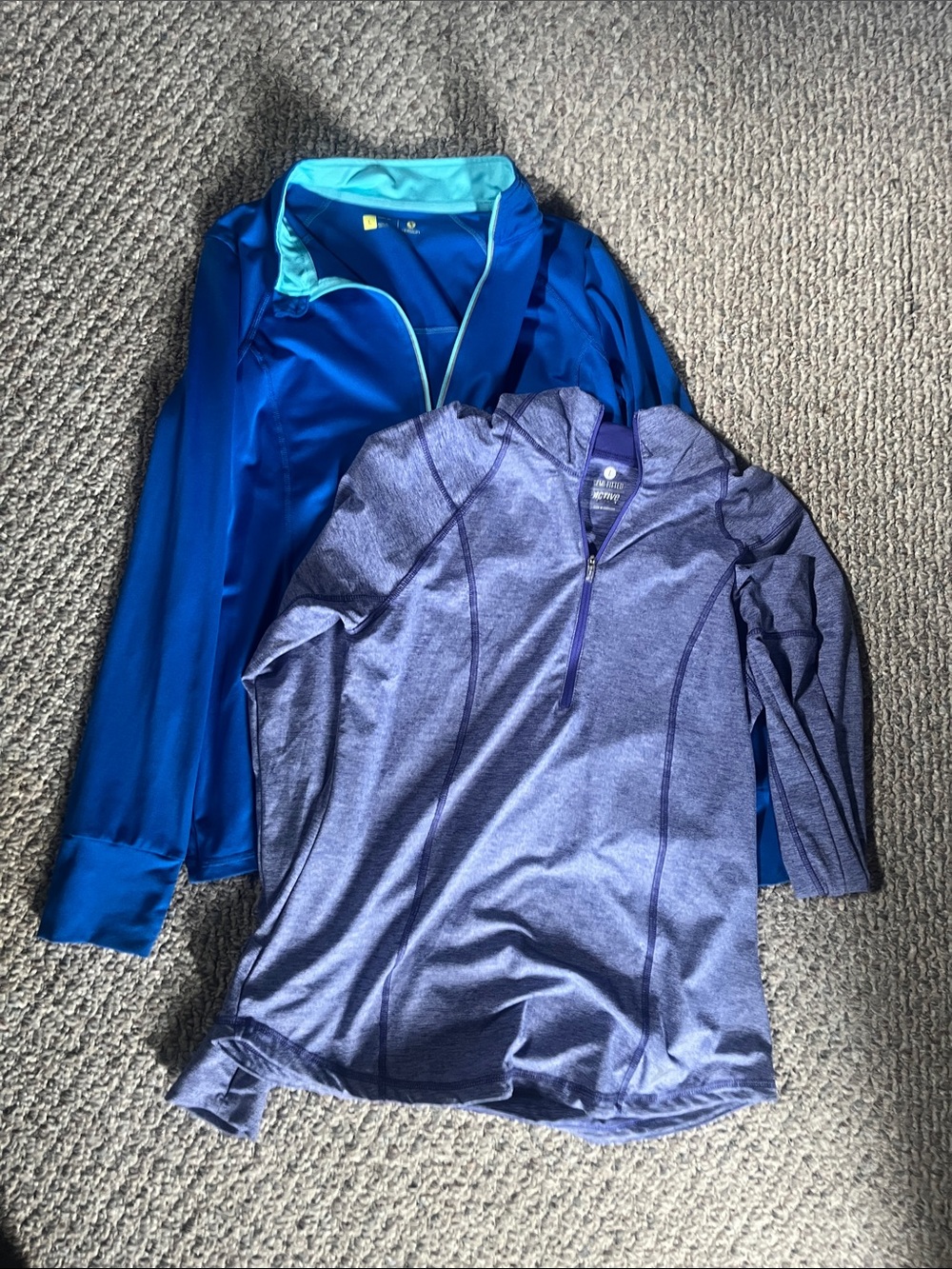 Xersion Blue & Purple Athletic Pullovers - Set of 2